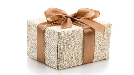 A festive red and gold gift box with a decorative ribbon and bow, perfect for any holiday celebration, birthday, or anniversary surprise, isolated on white