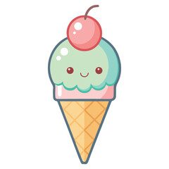 ice cream cartoon vector illustration