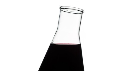 Close up of a decanter filled with red wine liquid