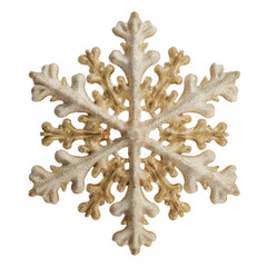 Gold Glitter Snowflake Ornament on Green Screen