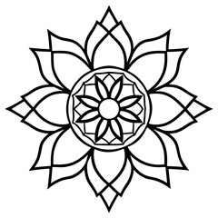 Minimalist Mandala Symbol Vector Hindu Style