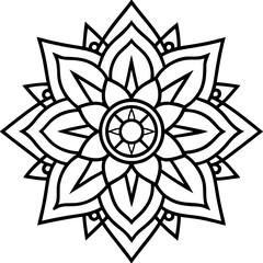 Minimalist Mandala Symbol Vector Hindu Style
