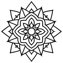 Minimalist Mandala Symbol Vector Hindu Style
