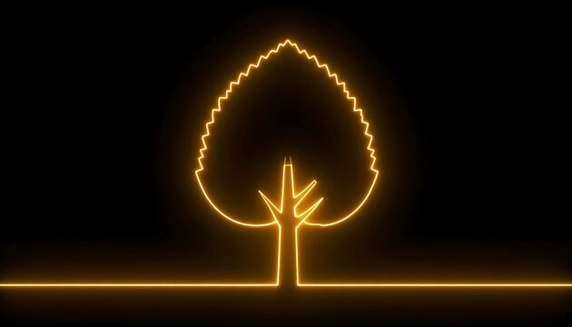 Neon yellow tree silhouette