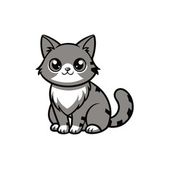 Cat vector illustration flat single
