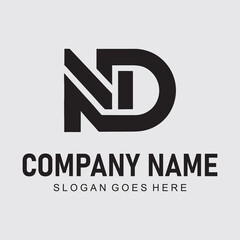 ND Initial Logo Modern Lettermark for Business Branding