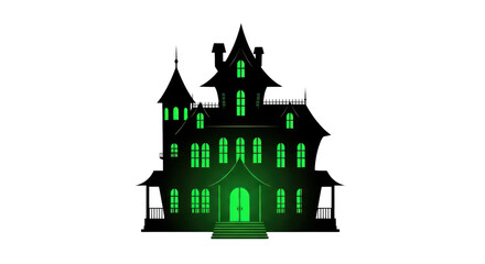 Haunted House, Halloween Theme, Spooky Setting, Illustration, Eerie Atmosphere, Artistic Viewpoint
