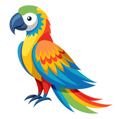 Colorful macaw parrot illustration isolated on white background