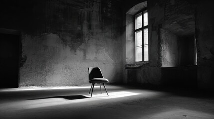 Abandoned room, single chair