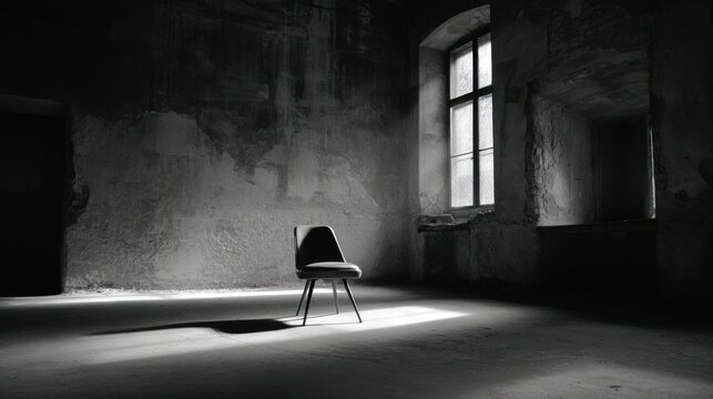 Abandoned room, single chair