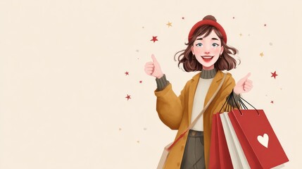 Happy woman with shopping bags