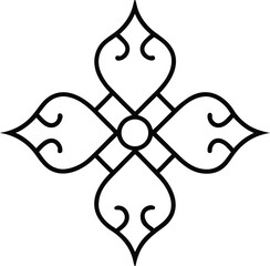 Ancient Script Ornament with Geometric Symmetry