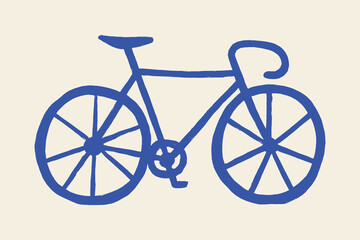 Bicycle curved handlebar naive hand drawn vector illustration

