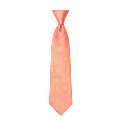 Peach-colored necktie with embossed concentric circle pattern, formal wear accessory