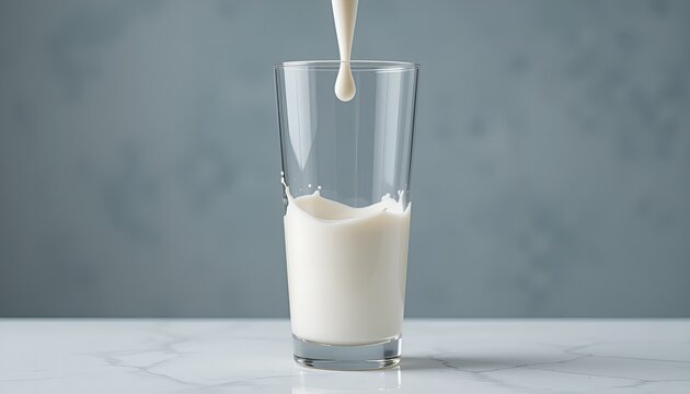 pouring milk into glass and drop to drop in glass is half cow milk and bedfellow milk. Milk use to tea sweet and any foods 