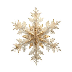Elegant Gold and Ivory Snowflake Ornament - Winter Holiday Decoration