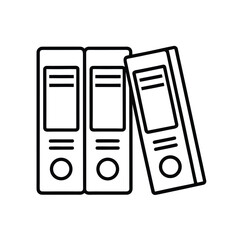 Clean outline icon of ring binders on a white background