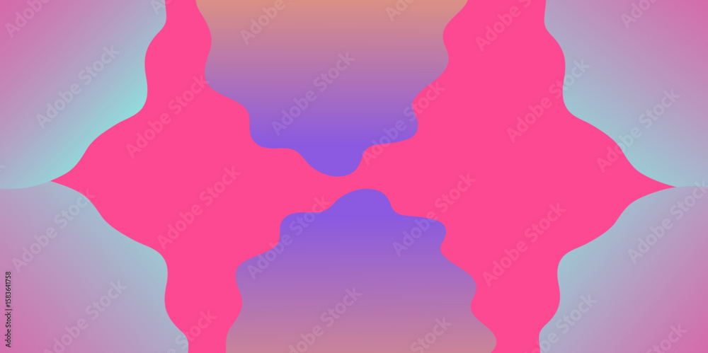 Poster abstract gradient background vector template with fluid shapes.