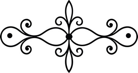 Classic Symmetrical Ornamental Divider with Floral Scrolls