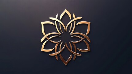 Ornate gold flower design on dark background
