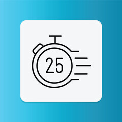 Timer icon indicating 25-minute gameplay, useful for estimating game duration.