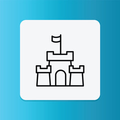 Fototapeta premium Castle icon representing fortress or base in board games.