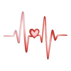 Red Heartbeat Line electrocardiogram pulse