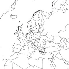 Minimalistic Vector Map of European Continent