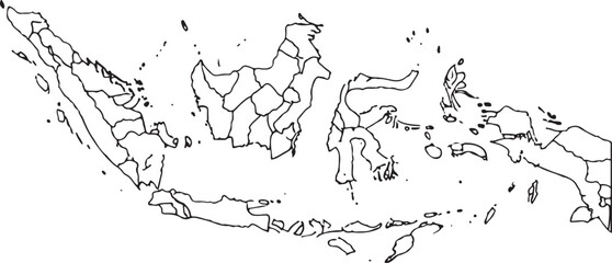 Minimalistic Vector Map of Indonesian