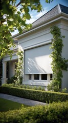 Stunning photo of outside roller blinds for contemporary windows. Outside shutters on the home's windows.