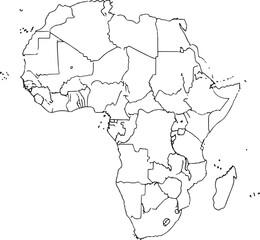 Minimalistic Vector Map of African Continent