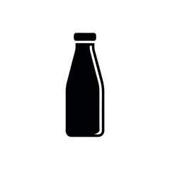 Milk Bottle with Cap Logo Icon Vector Illustration