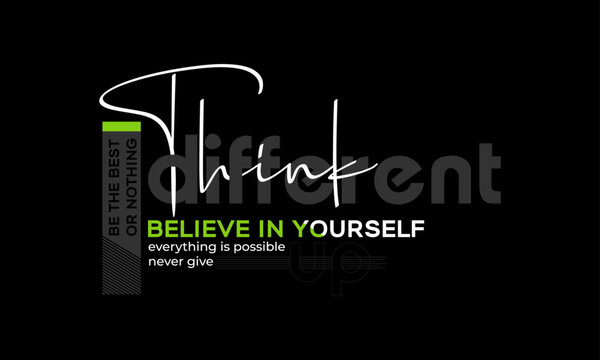 Naklejki Think different, abstract motivational typography modern design slogan. Vector illustration graphics for print t shirt