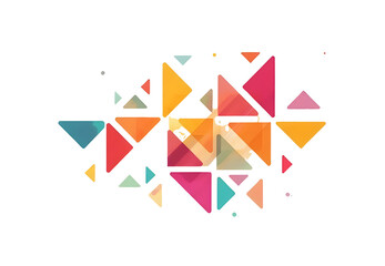 Colorful Triangles Geometric Pattern Abstract isolated on white background
