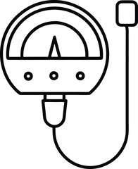 Electric Meter Icon with an Analog Dial and Wires