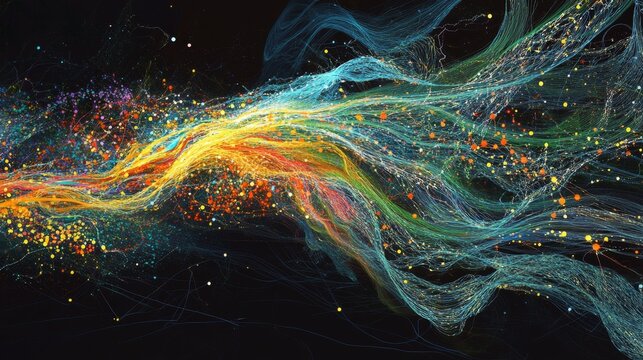 Exploring a flowing abstract machine learning system composition in a digital environment from a creative perspective