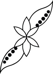 Fishtail Style Abstract Divider with Curved Flowers