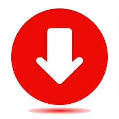 Red download button icon