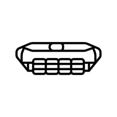 weight belt black line icon for digital and print projects.