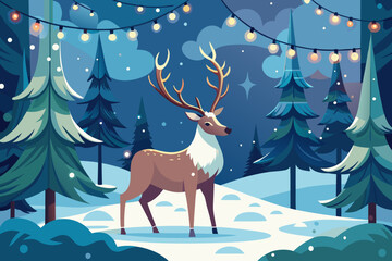 christmas card with deer