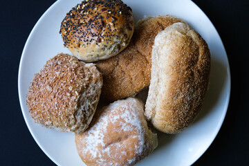 Selection Or Group Of Baked Mixed Mini Bread Rolls