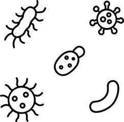 Hand Drawn Biological Bacteria Icon Pack for Education
