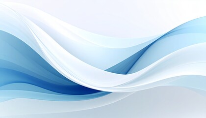 Obraz premium Smooth flowing abstract waves in shades of blue and white create a calming and dynamic digital background.