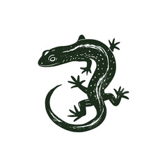 Detailed vector illustration of a gecko lizard in a textured style. The design showcases intricate patterns on the lizard’s body, focusing on natural forms and artistic lines