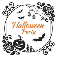 Fototapeta premium Elegant halloween party invitation template featuring a classic design with customizable text and festive color palette for spooky celebrations