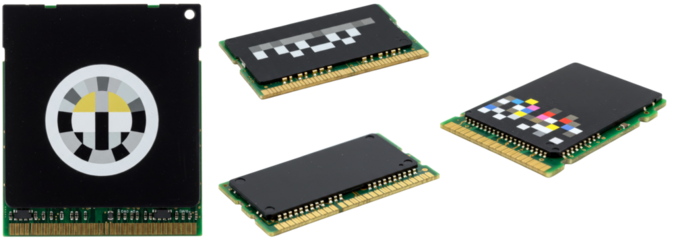 Memory chips in various angles on transparent background