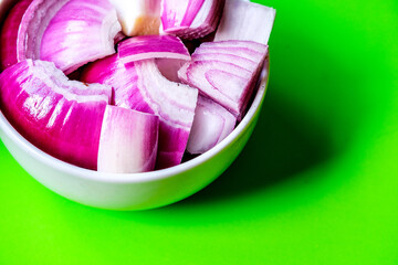  A Bowl Of Chopped Fresh Raw Red Onion
