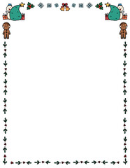Fototapeta premium Christmas Doodle Border Frame. Hand-Drawn Black Line Borders. winter holiday Border Frame. Xmas Frames. Perfect for invitations, worksheets, weddings, and printable projects.