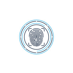 Fingerprint Scan Icon Vector, Biometric Security and Identity Verification Symbol