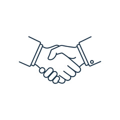 Fototapeta premium Minimalist Handshake Line Art Icon | Business Deal and Partnership Symbol | Trust and Agreement Vector